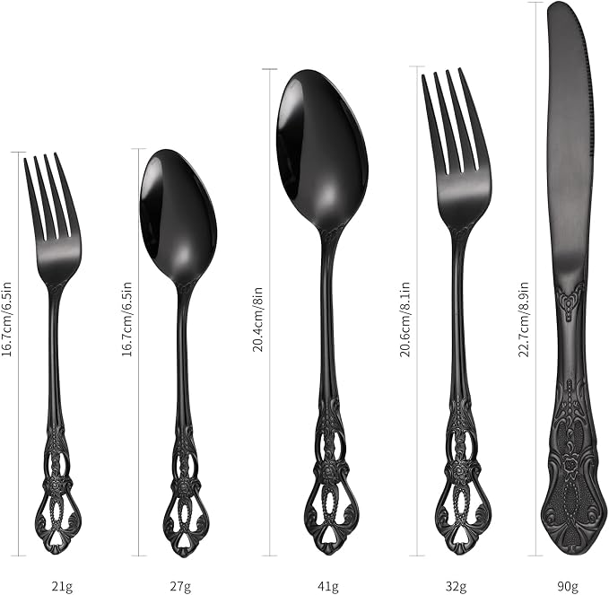 Black Silverware Royal Flatware Set - Image 5