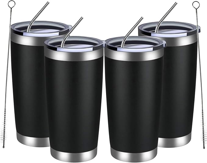 MEWAY 20oz Tumbler 4 Pack Double Wall Vacuum Insulated Travel Mug Bulk by MEWAY