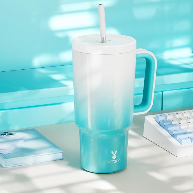 Meoky 30 oz Tumbler with Handle, Tumbler with Lid and Straw, Insulated - Image 8