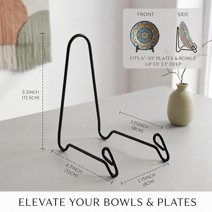 Artliving (4 Pack Black Display Stand Easel Iron Bowl Stands - Image 3