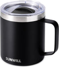 SUNWILL Travel Coffee Mug with Lid, Insulated Tumbler with Handle, 14oz by SUNWILL