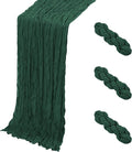 3 Pack Emerald Green Cheesecloth Table Runner, 17 x 108 Inch, Gauze Cheese by Yorcari
