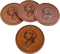 Dog Breed Leather Coasters – Premium Full Grain Table Protectors by Handmade