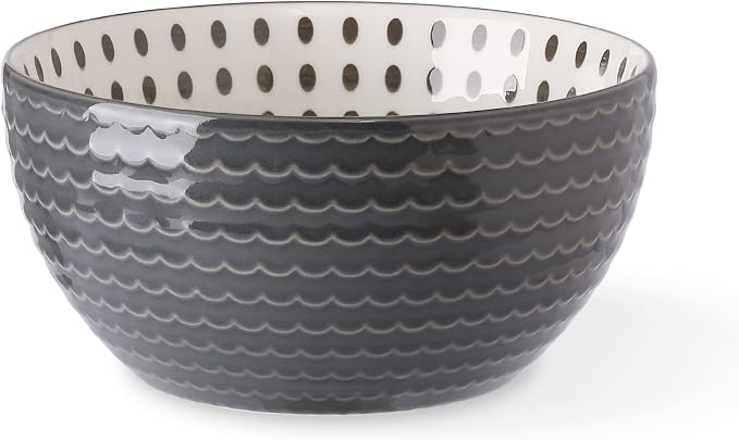 Signature Housewares Pad Print Set of 4 Assorted Bowls 6", PP Gray - Image 5