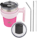 Konokyo 10 oz Tumbler with Handle and Straw, Insulated Travel Mug | Cherry; by Konokyo