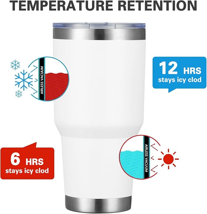 MEWAY 30oz Tumbler Double Wall Vacuum Insulated Travel Mug, Stainless Steel - Image 2