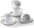 famiware 3oz Espresso Cups and Saucers, Stoneware Demitasse Cup by Famiware