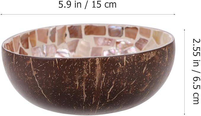 Coconut Shell Bowl Natural Handmade Key Storage Bowl Candy Dish Decorative Home Storage Plate for Living Room Tabletop Organizer