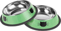 Serentive 2 Pcs Non-Slip Stainless Steel Small Cat Food Bowls by Serentive