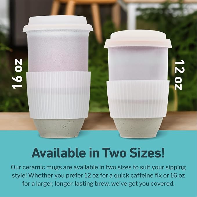 NOVA CERAMICS Coffee Travel Mug – Reusable To Go Mug – Microwave & Dishwasher - Image 5