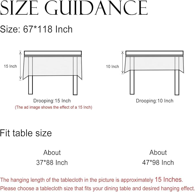 ISAENNE Designer Provence Floral Extra Long Tablecloth Rectangle,Linen Colorful Washable Indoor Table Cloth,Durable Decor Tablecloths for Dining Thanksgiving Kitchen Christmas,67"*118"-Ratina