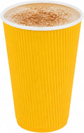 Restaurantware Ripple Wall Coffee Cups 500 Count 16 Ounce Insulated Yellow by Restaurantware