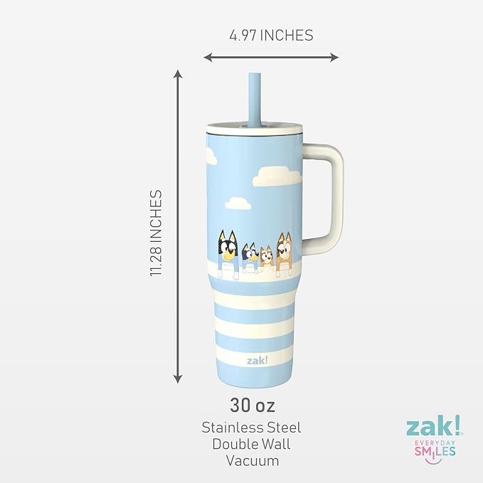 Zak Designs Bluey 30oz Spill-Proof Insulated Stainless Steel Travel Tumbler | - Image 8