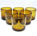 Solid Amber 12 oz Large DOF Glasses, Recycled Glass, Toxin-Free by MexHandcraft