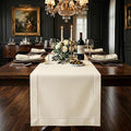 Signature Linen™ by D'Moksha Ivory Table Runner 84 Inches Long, 100% Pure Linen by DMokshaHomes