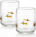 SiliFine 2 Pcs Dachshund Icon Juice Glasses - 14oz Cute Dog Stemless Wine by SiliFine