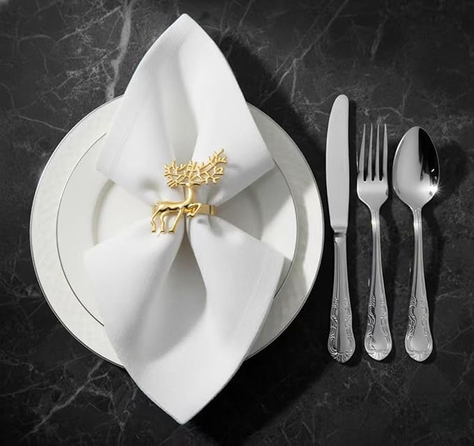 100 Pcs Gold Napkin Rings Bulk Delicate Napkin Holder for Dining Wedding Party Banquet Table Decroration Christmas and Daily Use
