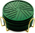 Silicone Drink Coasters, with Groove Patterns and Gold Holder by Angardy+Homeware