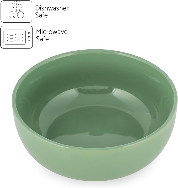 Elanze Designs Bistro Glossy Ceramic 7 inch Dinnerware Bowls Set of 4 - Image 2