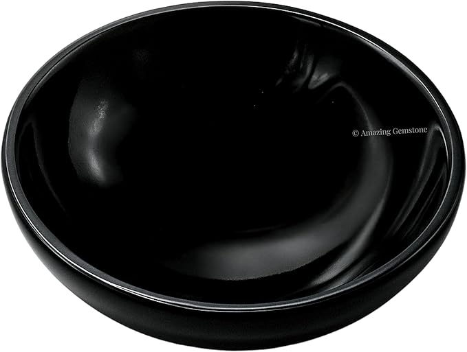 Black Obsidian Crystal Bowl - 3 Inch Decorative Bowls for Room and Home Decor - Gemstone Healing Crystals for Elegant Display, Positive Energy Balance and Gift