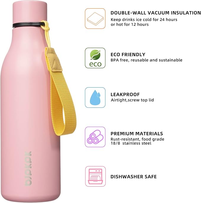 BJPKPK 18oz Insulated Water Bottle, Stainless Steel Bottle - Image 2