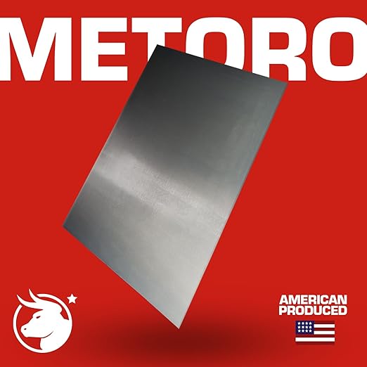Metoro 16-Gauge Mild 12" x 6" CRS Steel Sheet - Formable, Weldable, Magnetic, Smooth Surface - Industrial-Grade Metal Plate for DIY Projects, Fabrication, and More. (1, .060 x 12 x 6)