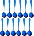 Broth Round Spoon Set, 12 Piece Reusable Stainless Steel Dinner Table Cereal by BISDARUN