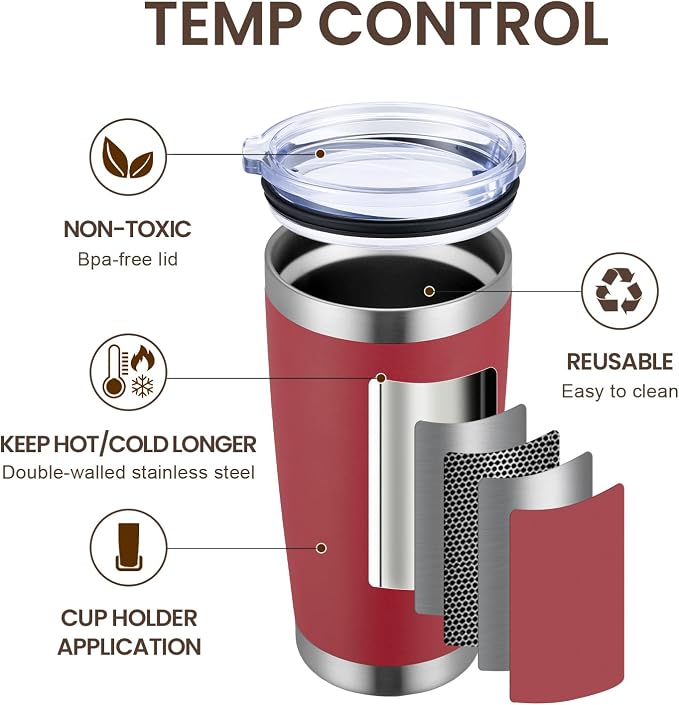 MEWAY 20oz Tumbler 12 Pack Double Wall Vacuum Insulated Travel Mug Bulk - Image 2