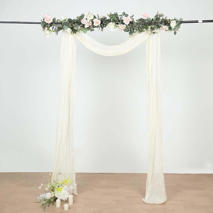 Efavormart 20ft Ivory Gauze Cheesecloth Wedding Arch Drapery Fabric, Extra Long - Image 8