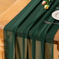 Emerald Green Chiffon Table Runner Summer Boho Wedding Birthday Party Decor | by Socomi