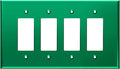 LIDER Reflective Acrylic Decorator Wall Plate, Mirrored Light Switch Plate, Plexiglass Outlet Cover, Acrylic Glass, Oversized 4-Gang 5.25" x 8.88", LWP-34O-AGR, Green