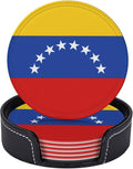 6 Pack Venezuela Flag Leather Coaster by GTEVUTS