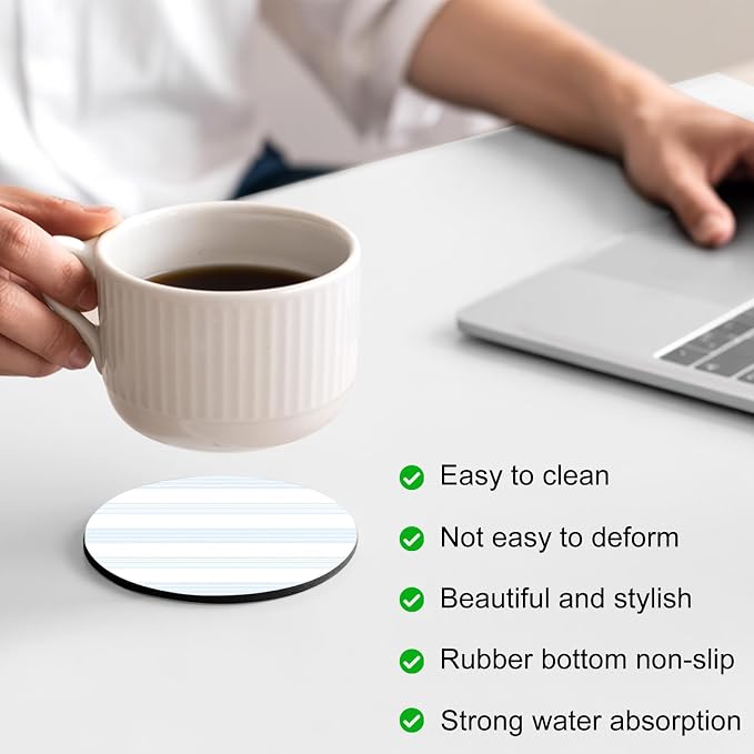 Horizontal Striped Coasters Set of 4, Absorbent Coasters - Image 4