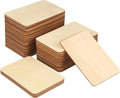 80 Pieces Rectangle Unfinished Wood Pieces, 4 x 6 Inch Natural Wood Cutout Tiles by GNIEMCKIN