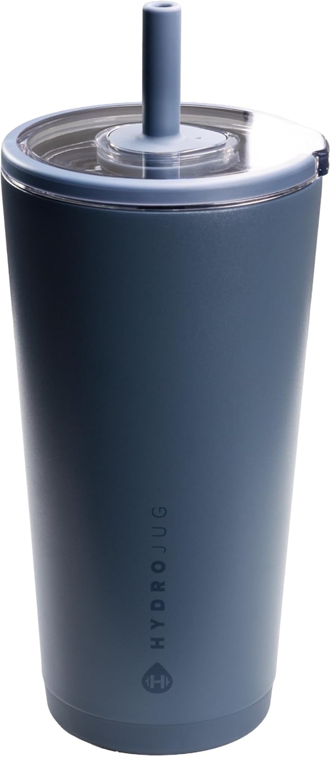 HydroJug Everyday Tumbler 20 oz – Ceramic-Lined Insulated Tumbler with Straw and Soft-Touch Lid, Cup Holder Friendly, Double-Wall Vacuum Insulation, Reusable Travel Cup – Cascade