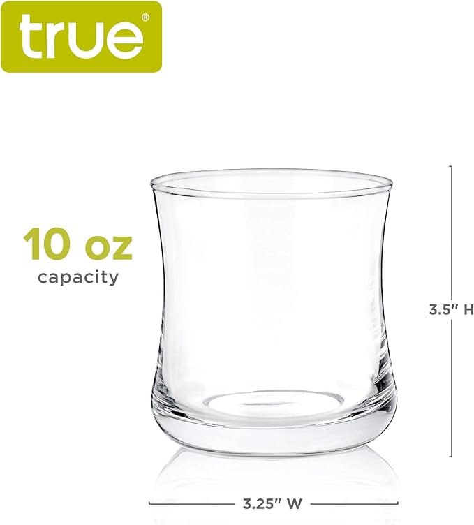 True Bourbon Glass, Whiskey Glasses, Home Bar Glassware, 10 oz Set of 4 - Image 3