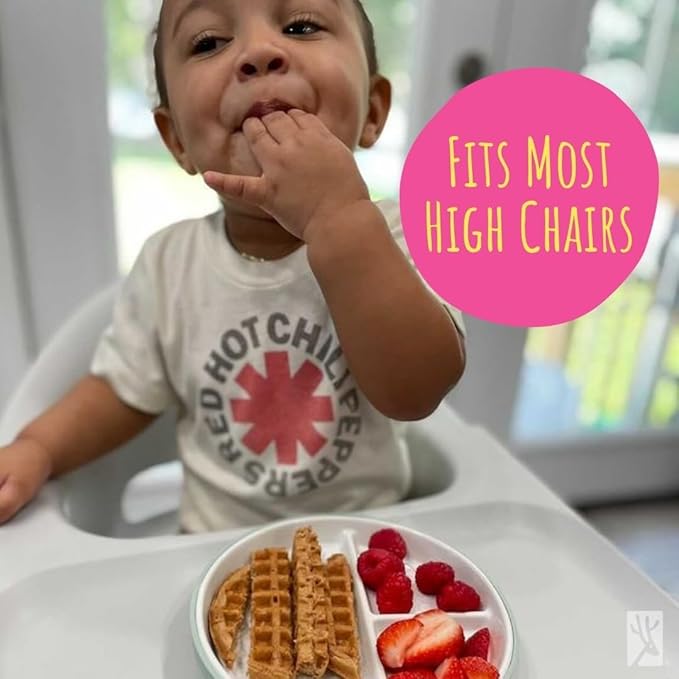 Elk and Friends Kids 7.8” Porcelain White Plates with Silicone Sleeves + Lids | Divided Plates | Suitable for Kids/Toddlers | Microwave & Dishwasher Safe | Non Slip | Snack Dishes…