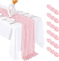 6 Pack Light Pink Cheesecloth Table Runner 20 x 120 Inch Gauze Table Runner by Unknown