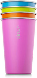 Stainless Steel Cups-16 oz Colorful Stackable Metal Drinking Glasses 4 Pcs | 16 by Vinur