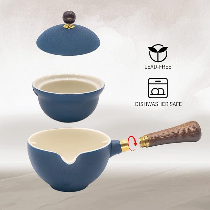 LURRIER Porcelain Chinese Gongfu Tea Set, Portable Teapot Set - Image 4