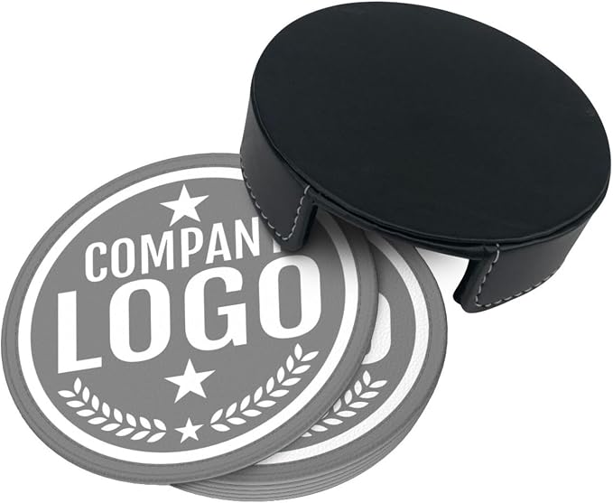 Custom Leather Coasters with Logo - Image 4