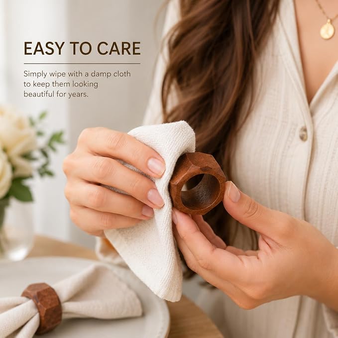 Wooden Napkin Rings Set of 12 - Image 9
