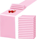 12 Pack Light Pink Satin Table Runner 12 x 108 Inch Long Premium Table Runners by YMHPRIDE