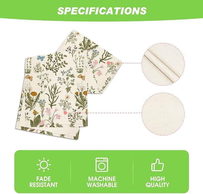 Artoid Mode Wildflowers Floral Spring Table Runner, Seasonal Summer Butterfly - Image 5