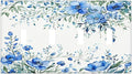 Light Switch Cover Blue Watercolor Flowers Retro Floral Leaves 4 Gang Switch Plate Quad Toggle Wall Plates Decorative Switchplate Electrical Outlet Cover for Bathroom Bedroom Decor