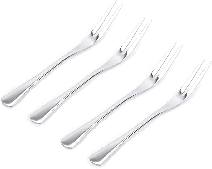 VANRA 5.1in 4-Piece Salad Forks Set Stainless Steel Cocktail Appetizer Dessert by VANRA