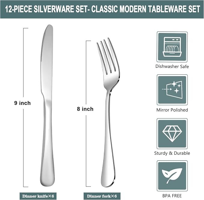 SANTUO 20 Pcs Silverware Set - Image 2