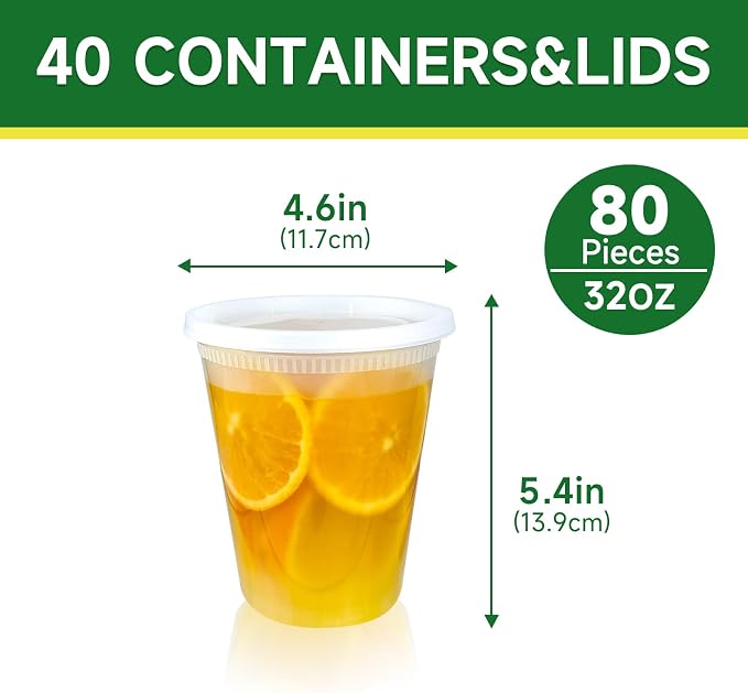 Dealusy 40 Set 32 oz Deli Containers - Image 2