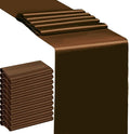10 Pack Brown Table Runner 12 X 108 Inches Wedding Satin Table Runner by SINSSOWL
