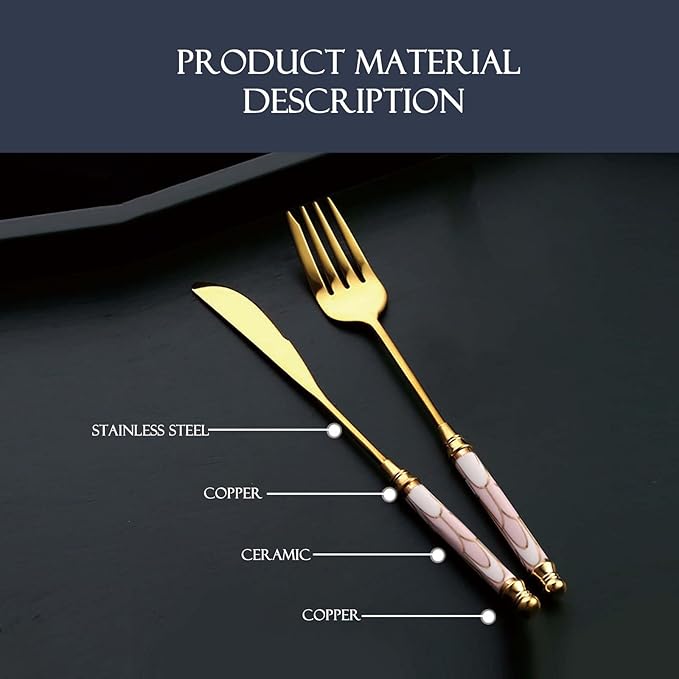 40-piece Silverware Set With Ceramic Handle, Premium Food Grade Stainless Steel Flatware Sets, Mirror Polished Cutlery Set, Dishwasher Safe (for 8 People)